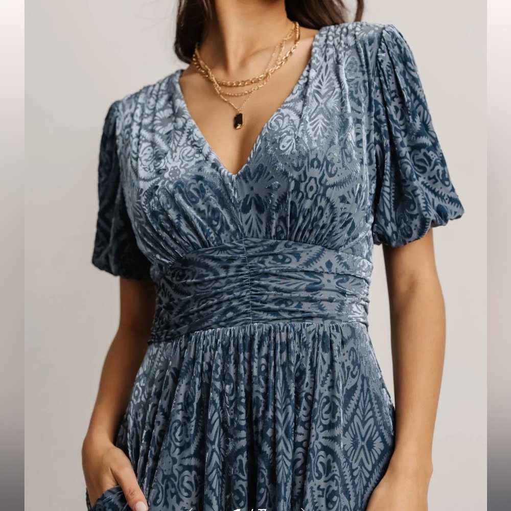 Dusty blue Baltic Born Leslie Maxi dress